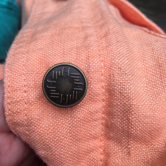 J. Jill Linen Jean Jacket Orange Size SP - Picture 4 of 8